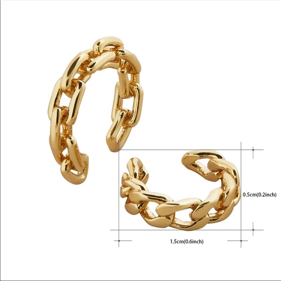 Chain Link Ear Cuff Set - Picture 2 of 3